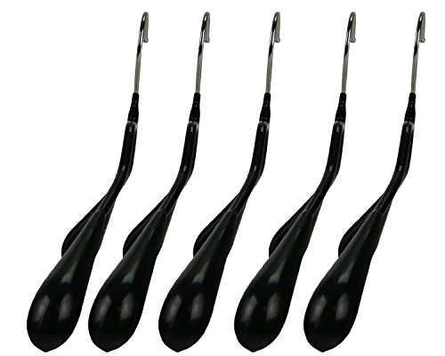 Mawa By Reston Lloyd Bodyform Series Non-Slip Space-Saving Extra Wide Clothes Hanger For Jackets, Suits & Coats, Style 46/L, Set Of 5, Black #TOP1