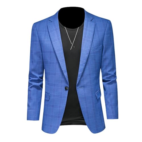 Blazer à carreaux homme coupe ajustée veste casual chic style coréen