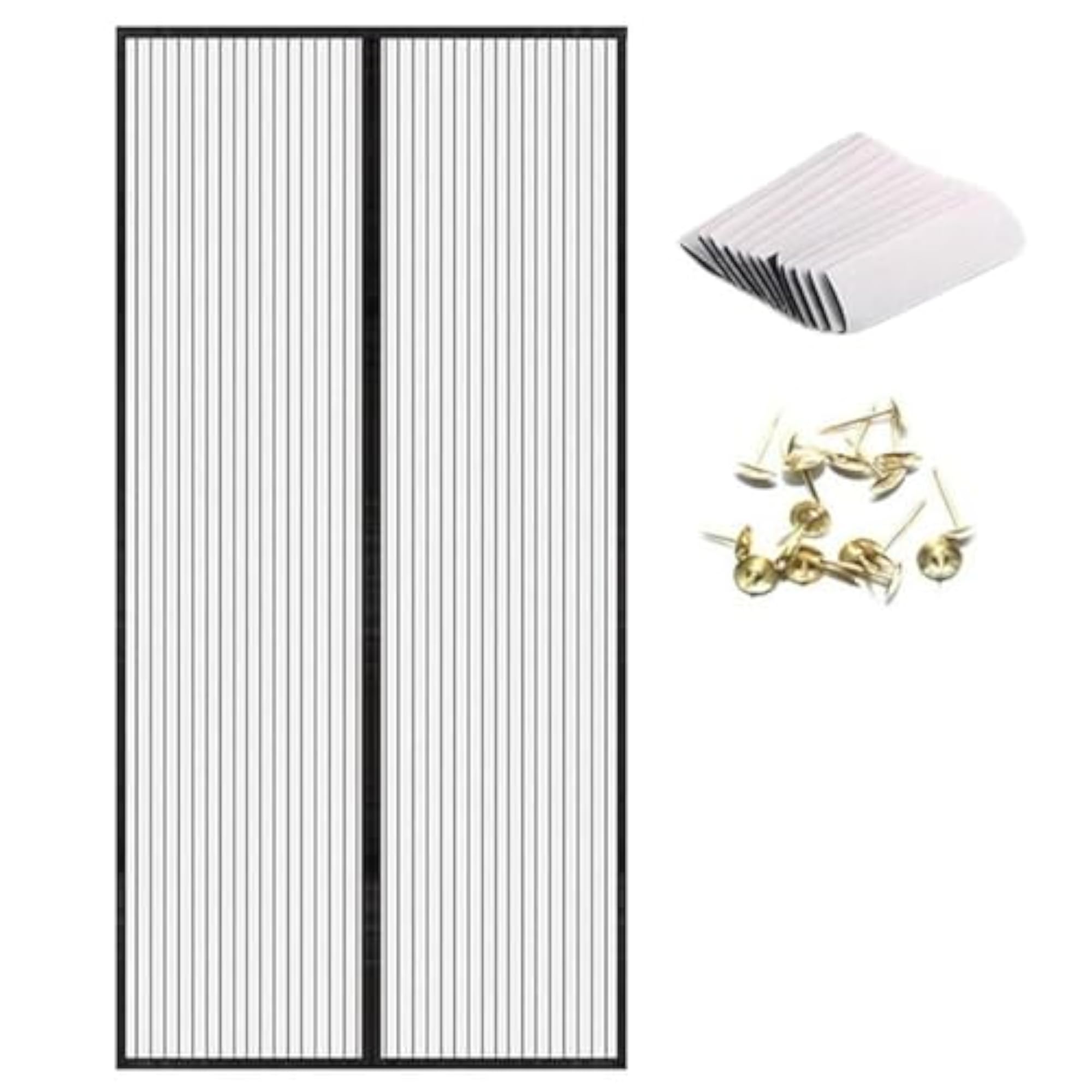Self Sealing Magnetic Door Curtain for Kitchen & Deck, Black