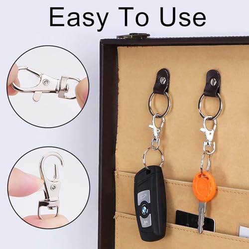 iCovalescent 20 Stück drehbare Karabinerverschlüsse, Schlüsselringe Edelstahl, Schlüsselanhänger Drehverschlüsse, Karabiner Schlüsselanhänger(Silber)