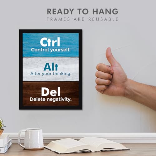 Image of Chaka Chaundh - Motivational Quotes Wall Frames - Ctrl Control yourself. Alt Alter your thinking. Del Delete negativity. Student Quotes - Office Quotes - (14 X 11 Inches)