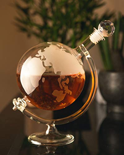 HomeZone Carafe à vin sur socle, large vintage, globe en verre à whiskyDécanteur de boisson de...