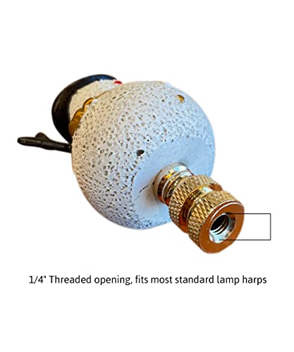 Image of 4 inchH Silver and Gold Christmas Snowman Lamp Finial