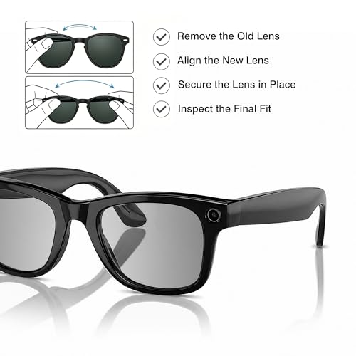 Image of YEIN Replacement Lenses for Ray-Ban Meta RW4006 /RW4012(50mm), Photochromic /Blue Light Blocking /Polarized Sunglasses Lenses