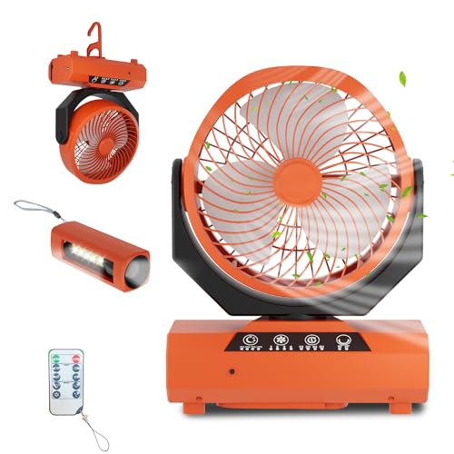 Ventilateur de tente portable longue autonomie 20000mAh avec lanterne de camping LED