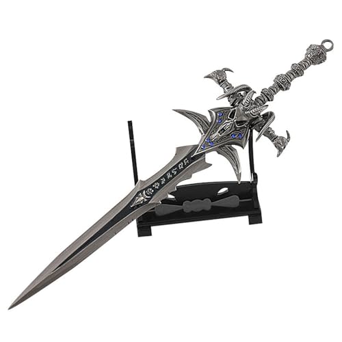 12 inches Mini Frostmourne Lich King Sword Keychain Model Metal Cosplay Model Display Black