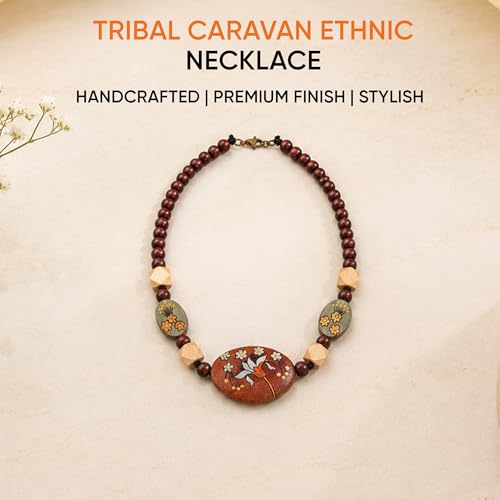 Image of AAKRITI ART CREATIONS Boho Tribal Handcrafted Ethnic Necklace Collection | Mandala, Dreamcatcher, Sunburst & Moonstone Designs | Artisan Collar, Lariat & Pendant Statement Jewelry for Women