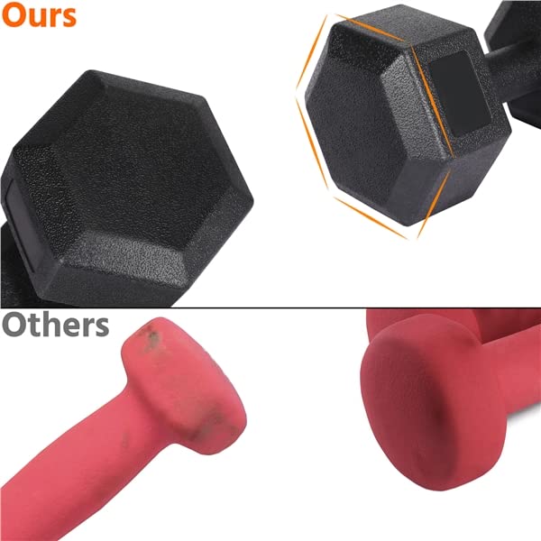 Abician Lot de 2 Haltères 7kg Haltère Musculation pour Homme et Femme Noir