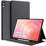 EasyAcc Hülle für Samsung Galaxy Tab S11 Ultra 14,6 Zoll 2025 mit S Pen Halter, Dünn Folio Ständer Tablet Schutzhülle, Multi-Winkel Betrachtung, Schwarz