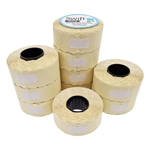 Swift 26 x 12 mm Price Gun Labels White 10 Rolls 10,000 Stickers Pricemarking Tags Fits Many Pricing Labellers Cover