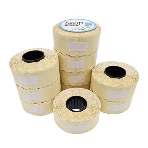 Swift 26 x 12 mm Price Gun Labels White 10 Rolls 10,000 Stickers Pricemarking Tags Fits Many Pricing Labellers
