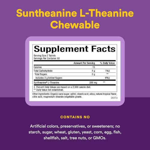 image for Natural Factors Stress-Relax Chewable Suntheanine L-Theanine 100 mg, N