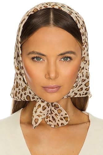 Summer-Cheetah-Scarf for Women-Lightweight Square Elegant Wrap Neck Leopard-Fashion Feeling Head Scarfs 26× 26 Inches4