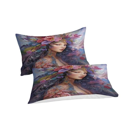 Housse de couette 200x200cm fleurs papillons Elfe avec 2 taies - 6