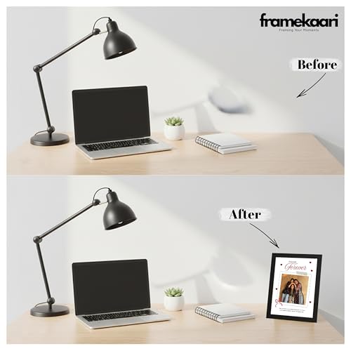 Image of Framekaari Friends Forever Customized Photo Frame | Personalized Gift | Minimal Polaroid Design | Custom Photo & Text | Tabletop & Wall Mount | Room & Home Decor | 16x21 cm (Design-18)