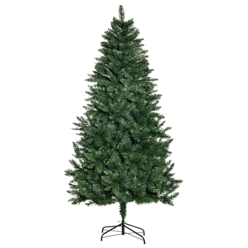 HOMCOM Árbol de Navidad Artificial 180 cm Ignífugo con 724 Ramas Verde