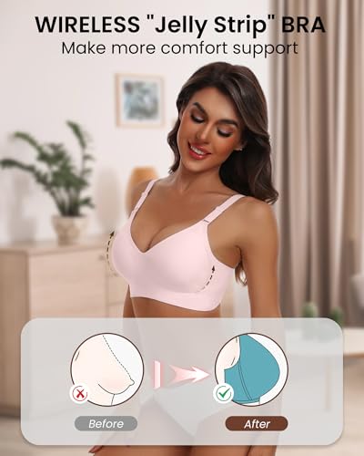 Image of HORISUN Comfortable Seamless Full Coverage Bra for Women Wireless Bras with Soft Support Regular and Plus Size