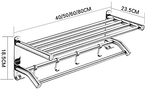 Porte-serviettes étagère multifonctionnelle inox mural pour douche - 2