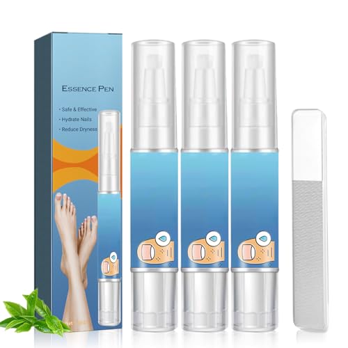 Honicemar Juego de 3 Lápices para Cuidado de Uñas con Lima – Hidratante y Fortalecedor para Cutículas de Uñas de Manos y Pies, Nail Care Pen Portátiles para Uñas Limpias y Bien Cuidadas