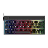 YUNZII Ajazz K620T Wireless Mechanical Keyboard with Integrated Stand Phone Holder with 61 Keys，RGB
