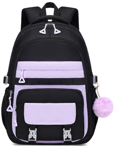 Mochila escolar para meninas, compatível com laptop de 15,6 polegadas, mochila grande para estudantes, adolescentes e mulheres, Roxa, 17.6 inches