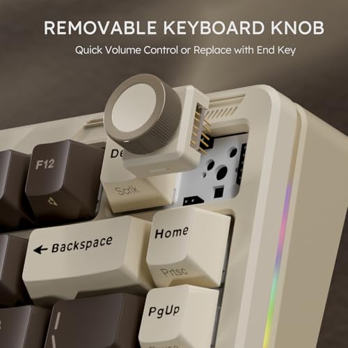 Image of iLovBee B75 Wireless Mechanical Keyboard, 75% Percent Gaming Keyboard w /Bluetooth /2.4GHz /USB Wired, Creamy Hot Swappable Keyboards with Knob, Gasket Mounted PBT keycaps, Pre-Lubed Linear Switches