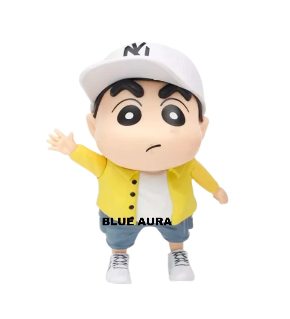 Blue Aura Shinchan Action Figure Height- 9CM PVC Multi Colour Collectible Gifting | Grey