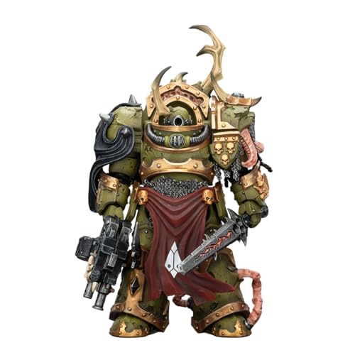 JOYTOY Warhammer 40,000 1/18 Action Figure Death Guard Blightlord Terminator 3 with Combi-Bolter and Bubotic Blade Collection Model Birthday Gifts