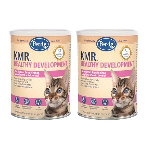 PetAg KMR Healthy Development - 14 oz Pack of 2 - Great Tasting Nutritional Supplement for Cats and Weaning Kittens