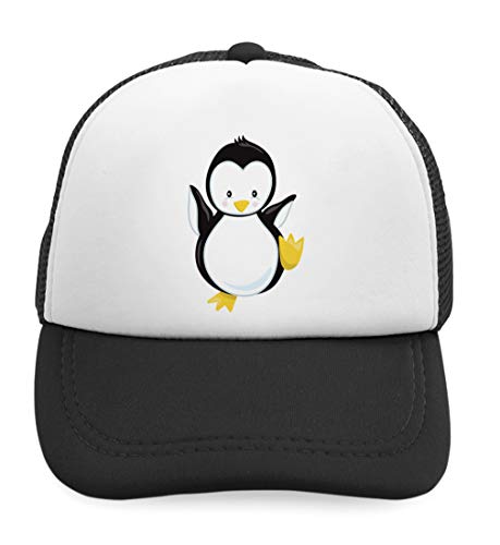Summer Kids Trucker Hat Penguin Polyester Boys Girls Sun Toddler Caps Black Design Only Adjustable