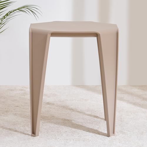 Image of Home Centre | Winfield Polypropylene Stool | Sitting Stool for Home | Beige | 1 Year Warranty