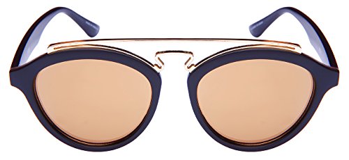 Edge I-Wear Double Bridge Oval Sunglasses w/Color Mirror Lens 541065-REV2