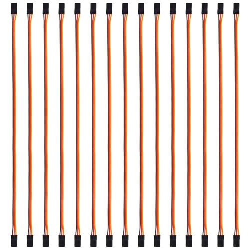 Lewttyer Lot de 15 rallonges servo Rc Servo à 3 broches mâle vers femelle 60 cœurs 22 awg Jr Servo - 15 pièces (300 mm / 11,8 pouces)