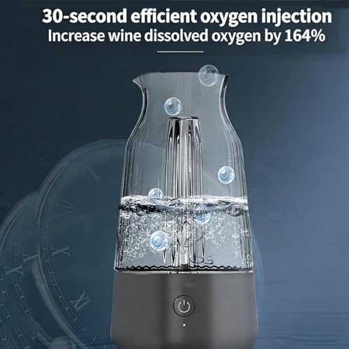 Aireador y dispensador de vino eléctrico, aireación de 30 segundos con un solo clic, vertedor de vino con bolsa de almacenamiento para vino tinto y whisky