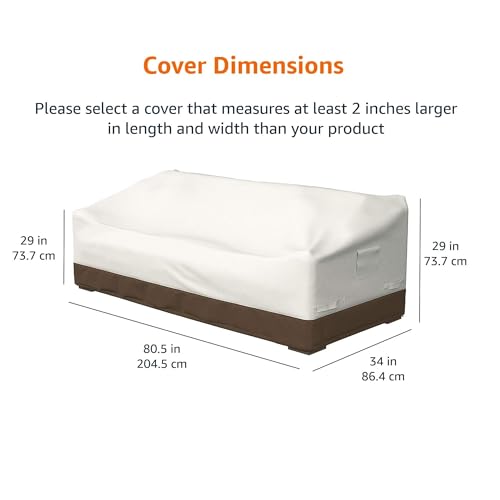 Amazon Basics 3-Seater Outdoor Patio Sofa Cover, Beige/Tan by Amazon Basics - Image 2
