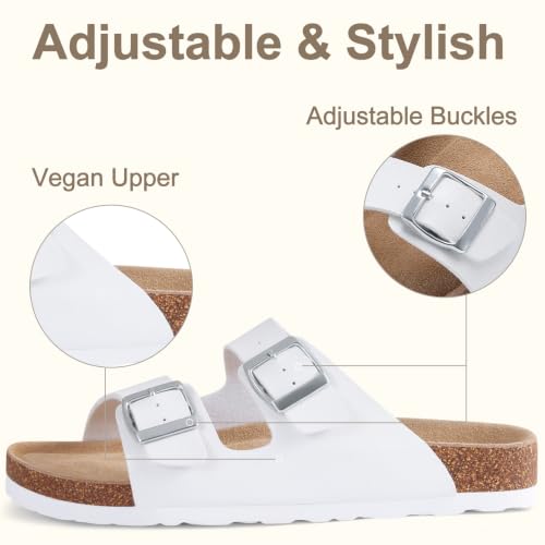 Image of KIDMI Women's Cork Footbed Casual Summer Sandals with Mild Arch Support