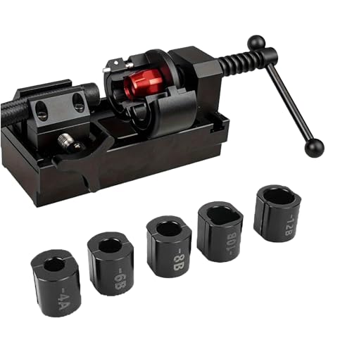 XEEFFOCB an Hose Fitting Installation Tool for 4AN-12AN HosesEasy Operation Fuel Hose Connector Assembly Tool Kitwith5 Dies4AN 6AN 8AN 10AN 12AN for CPE Hose