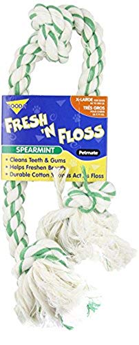 Booda Fresh N Floss 3 Knot Tug Rope Dog Toy, X-Large, Spearmint #TOP5