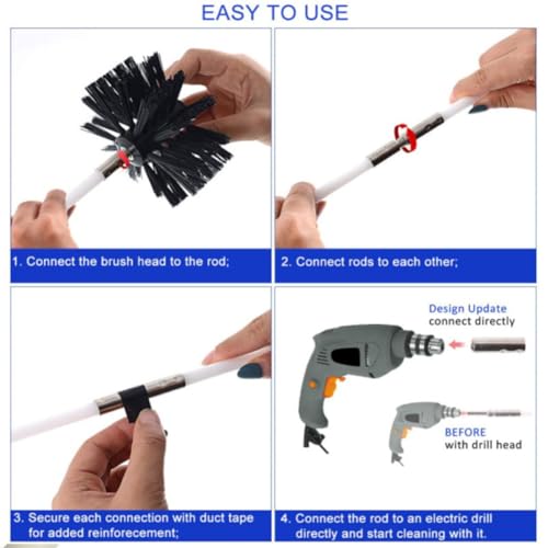 Brosse de nettoyage flexible conduit cheminée sécheuse ventilation
