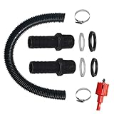 Molyorch 100cm Verbindungsschlauch mit Kontermutter, Regentonnen verbindungsset, für Regentonne, Wassertanks, Zisternen