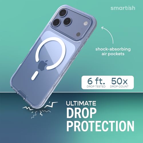 Image of Smartish iPhone 17 Pro Max MagSafe Clear Case - Gripmunk Magnetic Slim Case [Lightweight + Protective] Anti-Yellowing Thin Grip Clear Cover for Apple iPhone 17 Pro Max - Clearly Clear
