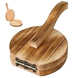 1 máquina para hacer bolas de masa de madera - Prensa manual de tortillas 2 en 1 para pieles de bola de masa, panes planos - Herramienta de cocina con mang