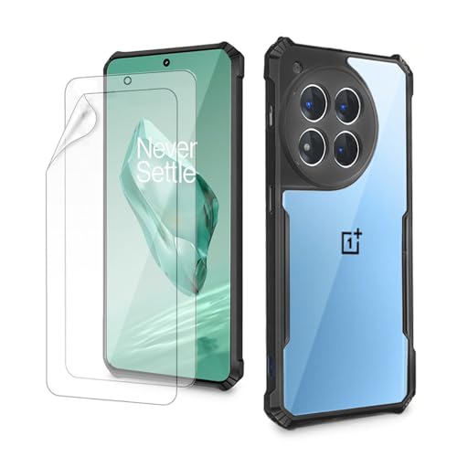 MingWei [OnePlus 12R 5G] �p �P�[�X - ��� ����ɂ����A�N���� �R�[�i�[�G�A�o�b�O�ی� TPU�ی�t�B���� �u���[�h�f�U�C���g�ѓd�b�J�o�[(�u���b�N, OnePlus 12R)