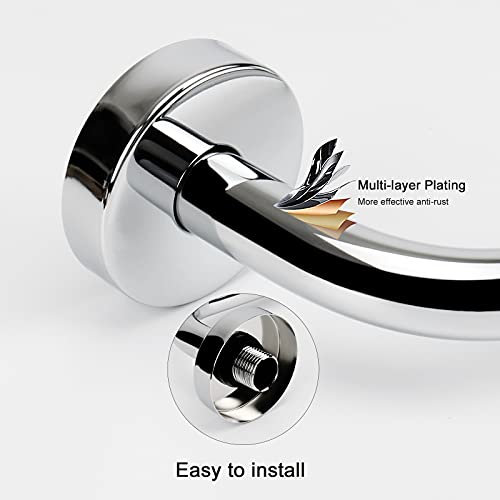 Image of NearMoon S Shaped Shower Head Riser Arm, Shower Extender Arm with Flange, Standard 1 /2 inch Connection- Bathroom Accessory (10 Inch, Chrome)