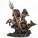 Veronese Design Poseidon Riding Hippocampus with Trident Resin Statue Bronze Finish