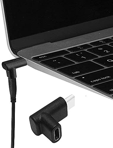 GodSpin USB C Angle Adapter [2 pack] 90 Degree USB C Type C Male to Female Adapter, Right Left Up Down Angled USB-C USB 3.1 Type-C Extension for Laptop & Tablet