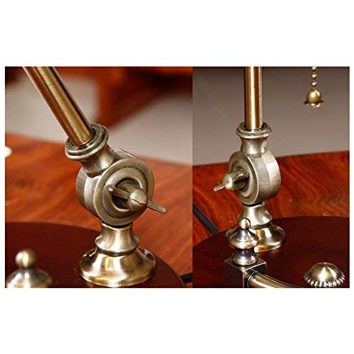 Table Desk Lamp American Style Simple Style Design, Administrative Banker's Lamp, Glass Shadow Antique Brass Led Table Lights (Color : Green) #TOP2