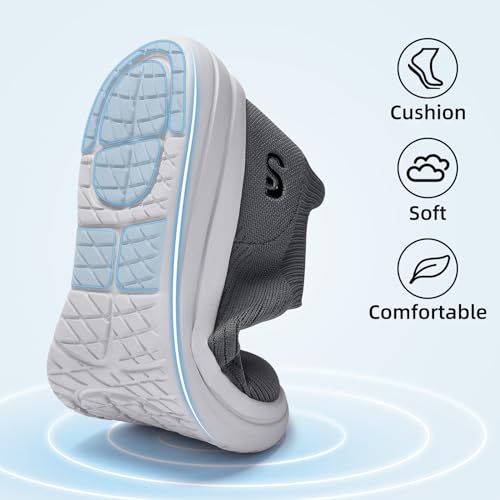 Men's Slip On Sneakers Walking Shoes Wide, Casual Soft Breathable Slip in Sock Sneakers,Non-Slip Rubber Sole, Workout,Athletic4