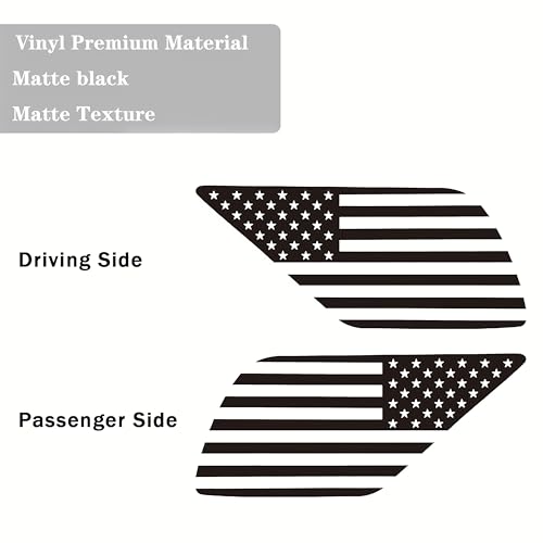 Image of Rear Window Flag Decal Fits Toyota 4Runner 2003-2009 4th Gen Exterior Accessories, Precut Back Side Window Vinyl American Glass USA Sticker (Matte Black)