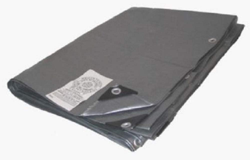 10' x 12' Silver FIRE/Flame Retardant Heavy Duty Poly TARP (Finished Size Approx. 9'6 x 11'6)